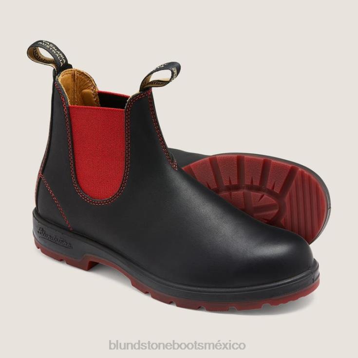 Blundstone Mexico 66V0217 Blundstone botas chelsea clásicas para hombre negro/rojo