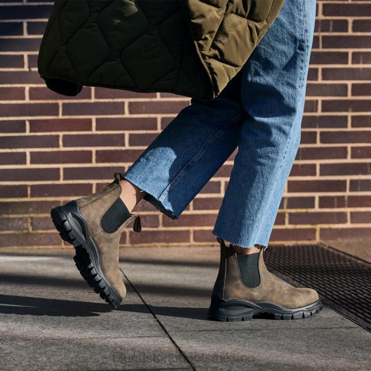 Blundstone Boots 66V02115 Blundstone botas chelsea con tacos para mujer marrón rústico