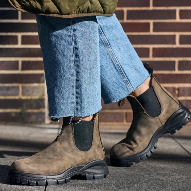Blundstone Boots 66V02115 Blundstone botas chelsea con tacos para mujer marrón rústico