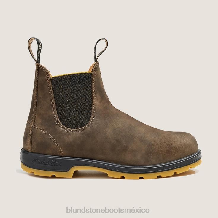 Blundstone Mexico 66V0289 Blundstone botas chelsea clasicas de mujer marrón rústico/mostaza-negro