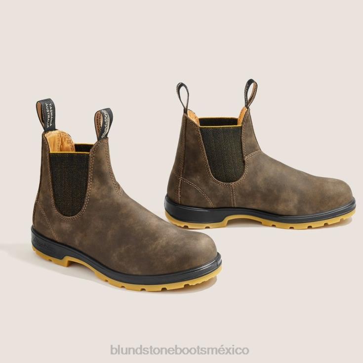 Blundstone Mexico 66V0289 Blundstone botas chelsea clasicas de mujer marrón rústico/mostaza-negro