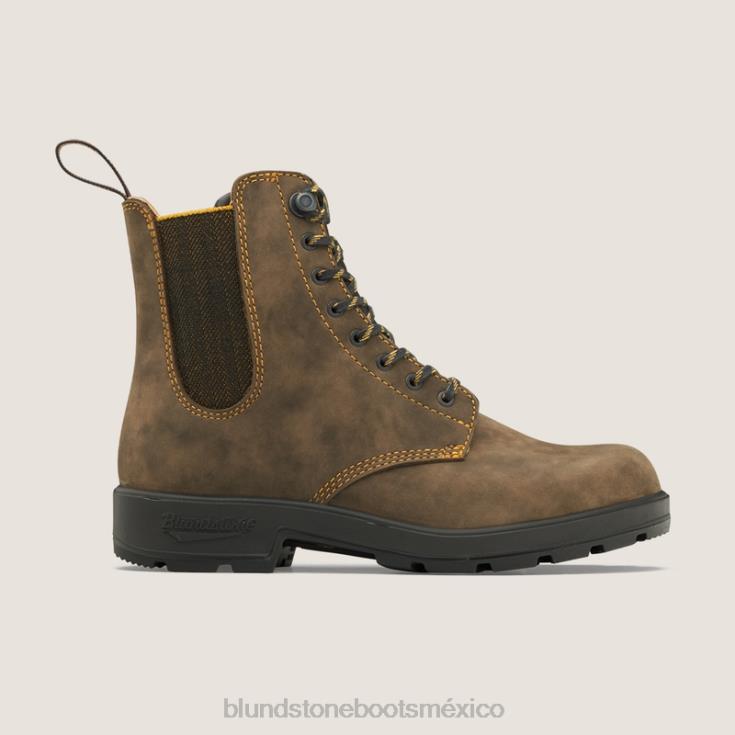 Blundstone Boots 66V02130 Blundstone botas con cordones originales de mujer marrón rústico/mostaza-negro