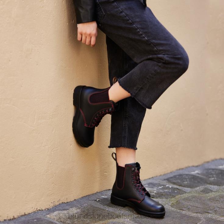 Blundstone Mexico 66V02131 Blundstone botas con cordones originales de mujer rojo/negro