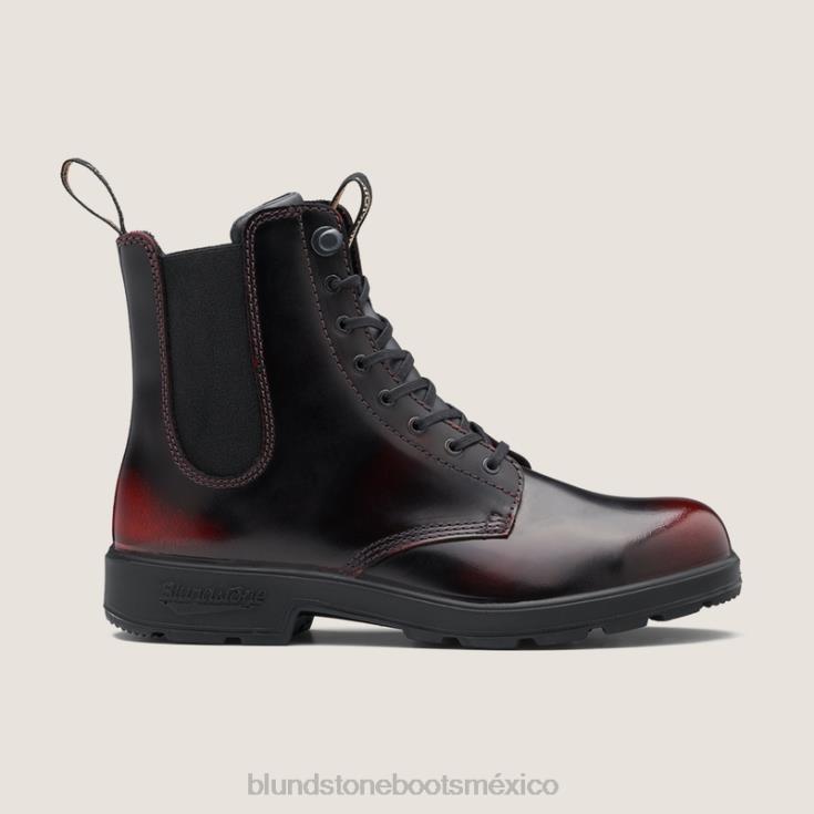 Blundstone Mexico 66V02134 Blundstone botas con cordones originales de mujer pincel burdeos